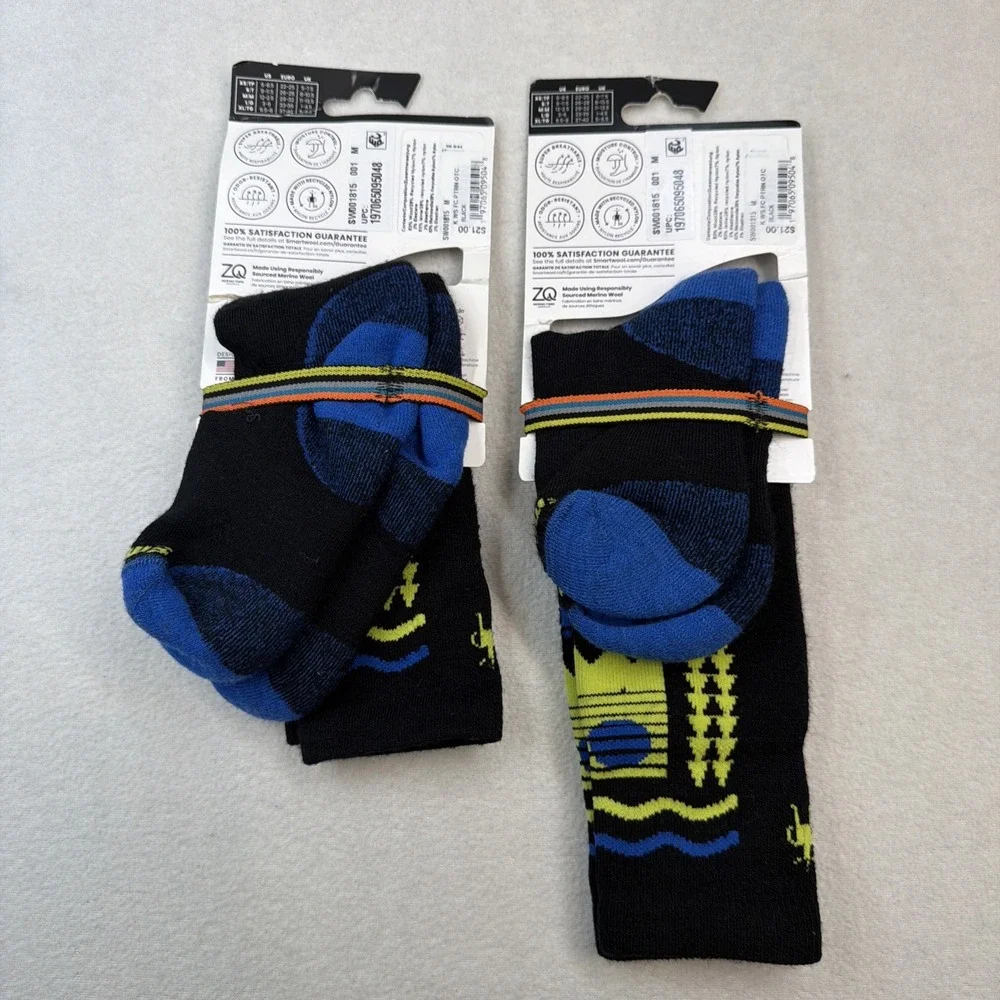 2 pair Smartwool Kids Wintersport Full Cushion Over The Calf Merino Socks Medium